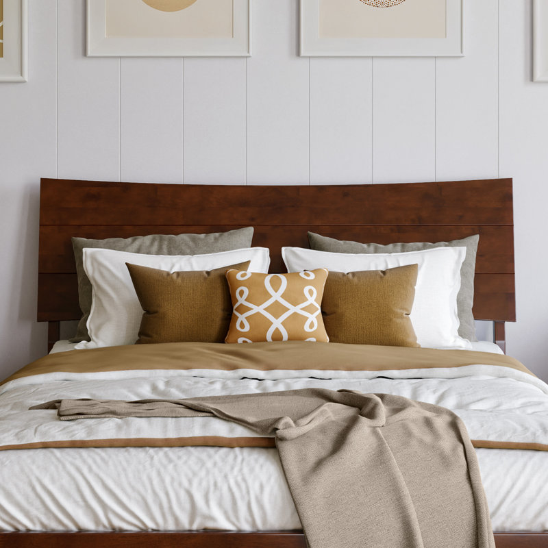 Harlowe Wood Platform Bed with Trundle, Walnut, Full