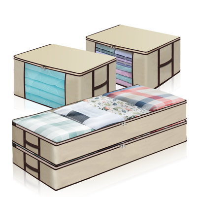 Rangement pour vêtements, sac de rangement pour couverture pliable (ensemble de 4)