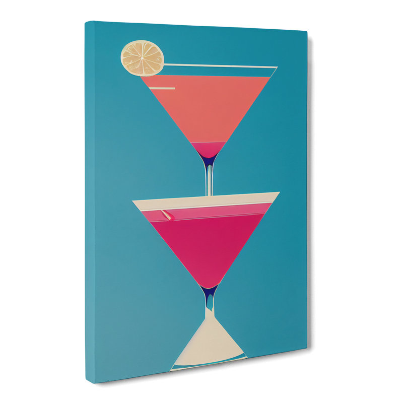 Cocktail Geometric - Wrapped Canvas Print, 50cm H x 35cm W x 3cm D