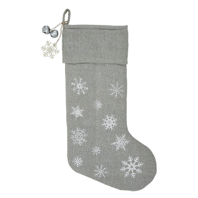 Chaussette de Noël en cotton, Gris colombe