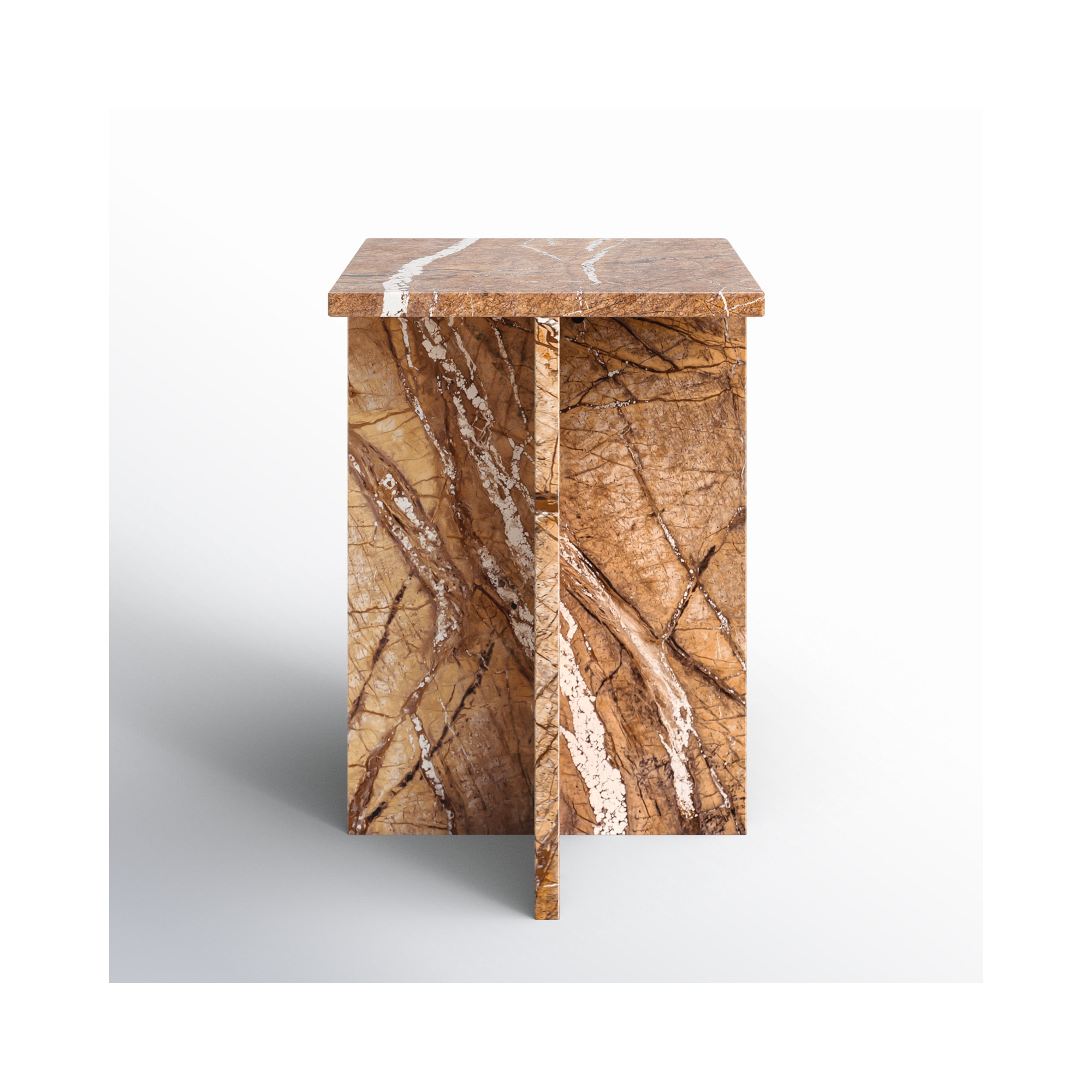 Rience End Table, Gold Marble