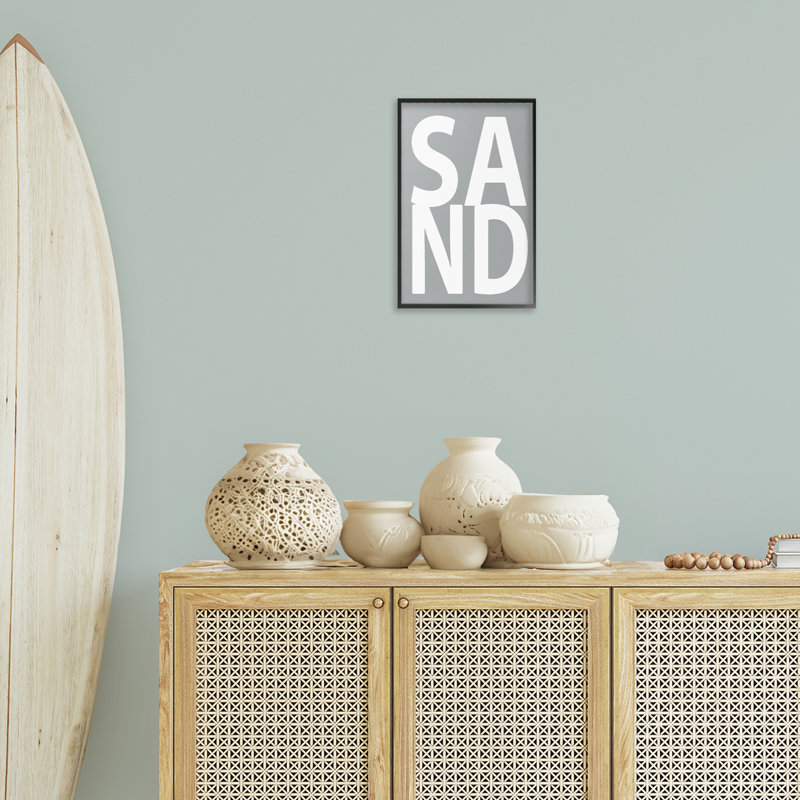 Mot de sable sur estampe numérique par Jamie MacDowell, H 18 po x l 12 po, Giclée encadrée noir minuit