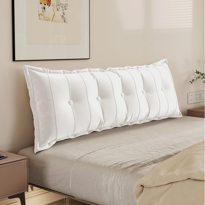 Rectangular Backrest Cushion, White, 50cm H x 100cm W