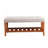 Wooden Frame Fabric Upholstered Entryway Bench With Tufted Padded Seat And Slatted Storage Shelf For Living Room-128632996