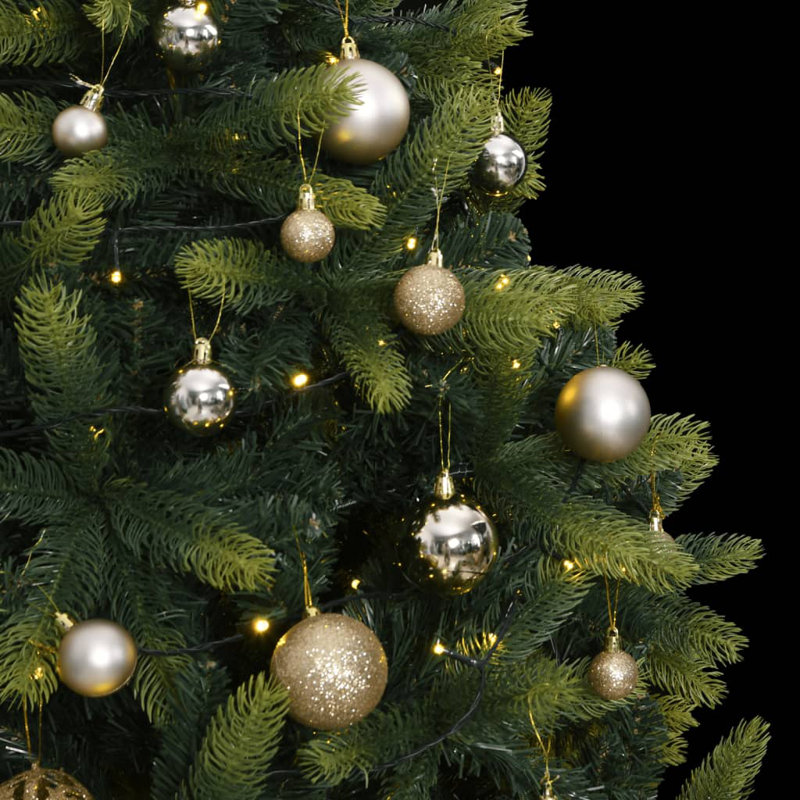 Arbre de Noël artificiel éclairé avec aiguilles réalistes - support inclus, 5.9'