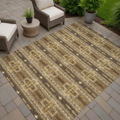 Machine Washable Indoor/Outdoor Chantille  Tribal Rug