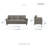 Emilio Transitional Chenille Fabric 2-Piece Living Room Set with Plush Seating, Solid Wood Frame & Black Faux Wood Feet-225091570