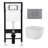 Capri 2-Piece 0.8/1.6 GPF Dual Flush Elongated Bowl Wall Mounted Toilets with In-Wall Tank, Fits 2x6 Studs(Seat Included)