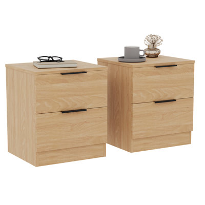 Tasheeka 2 Drawer Bedside Chest Modern Bedroom Nightstand Set Of 2