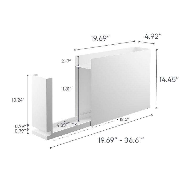 White Steel Magnetic Countertop Spice Rack with Drawer