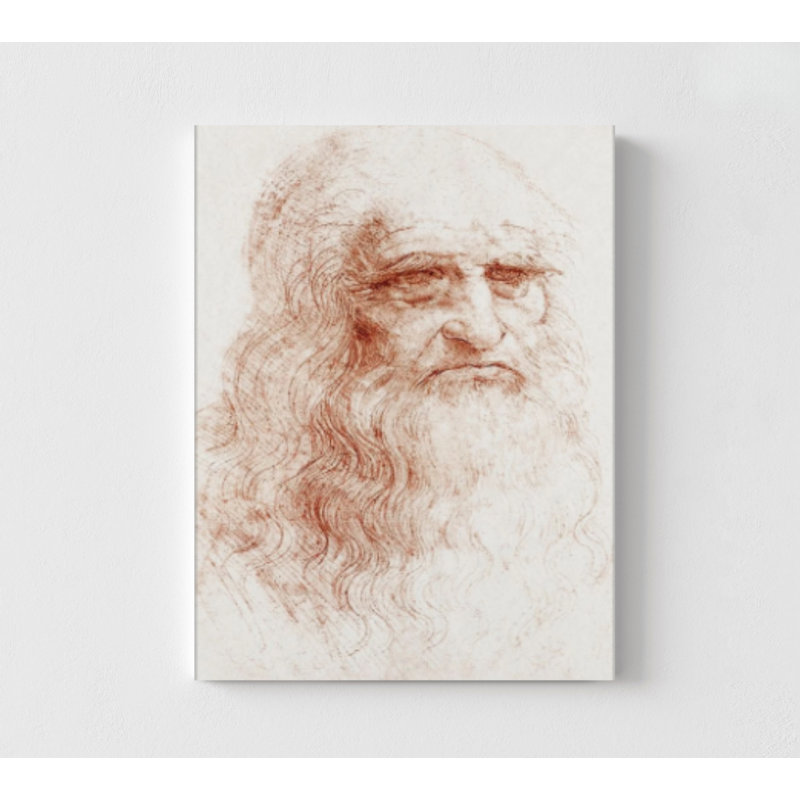 Autoportrait 1512 par Leonardo Da Vinci, décor de portrait d'artiste classique, bibliothèque murale Master Art, affiche de classe Math