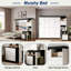 Lit escamotable avec bureau, tablettes de rangement ouvertes et armoires