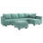 Upholstered L-Shaped Sectional Reversible