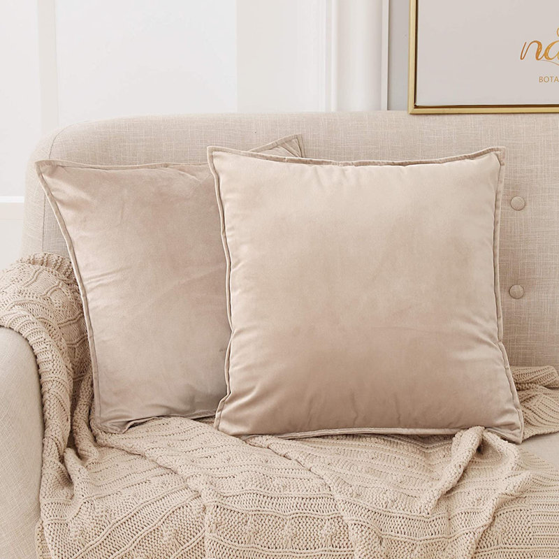 Fritch Square Throw Pillow Cover, 45cm H x 45cm W x 1cm D, Khaki