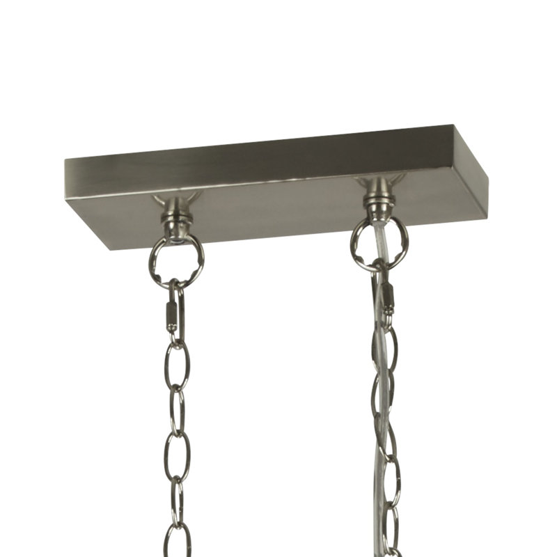 Neveah 3-Light Kitchen Island Chandelier, Satin Silver