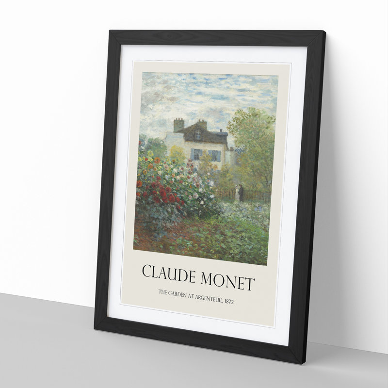 Garden In Argenteuil by Claude Monet - Single Picture Frame Print, 48cm H x 36cm W x 2cm D, Black Framed