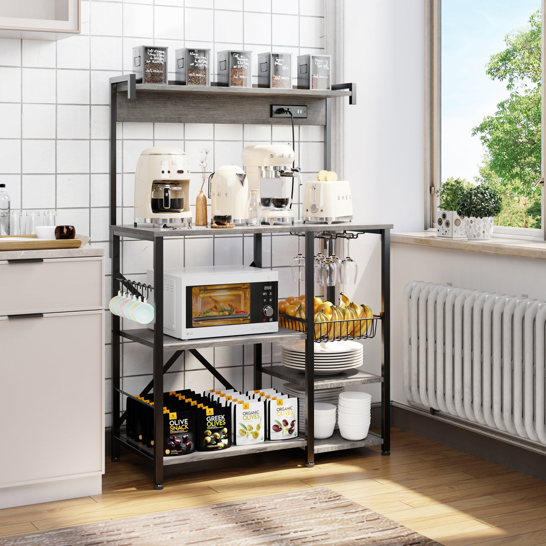 Phan 35.43'' Baker's Rack with Microwave Stand and Power Outlet Trent Austin Design® 