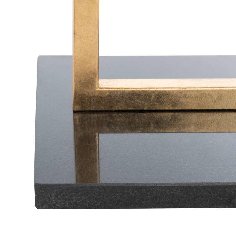 Tamara Marble Top End Table, Gold /  Black