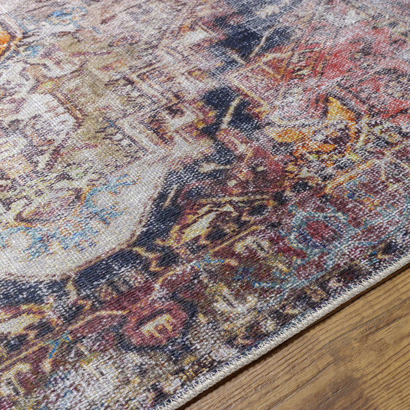 Glendale Heights Washable Oriental Indoor Rug, Rectangle 8'10" x 12'