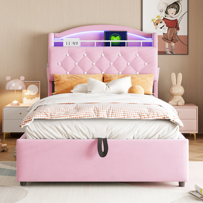 European Single (90 x 200 cm) Bed, Pink