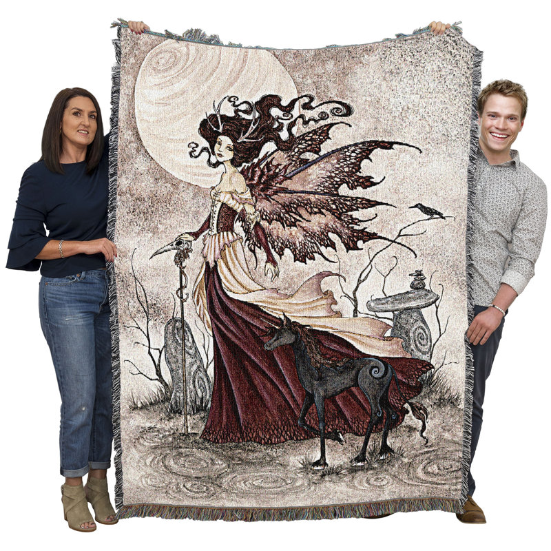 Pure Country Weavers Red Queen Fairy Blanket by Amy Brown - Fantasy Gift Tapestry Throw Woven from Cotton - Made in The USA (72x54)
