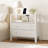 28" Fluted Nightstand Set of 2 with Charging Station, 2 Drawers & Open Shelf, Solid Wood Legs,Cream White-120830560-121591851