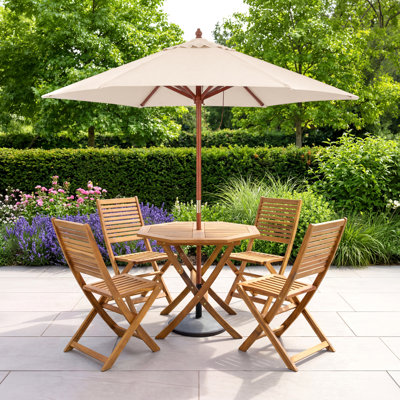 235 cm W X 235 cm D Hexagonal Market Parasol with Pulley Lift