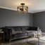 Plafonnier semi-encastré 3 lumières, style industriel rétro de style maison de campagne avec finition grain de bois, conception de cage pour la cuisine, le couloir, le vestibule, la salle de bain