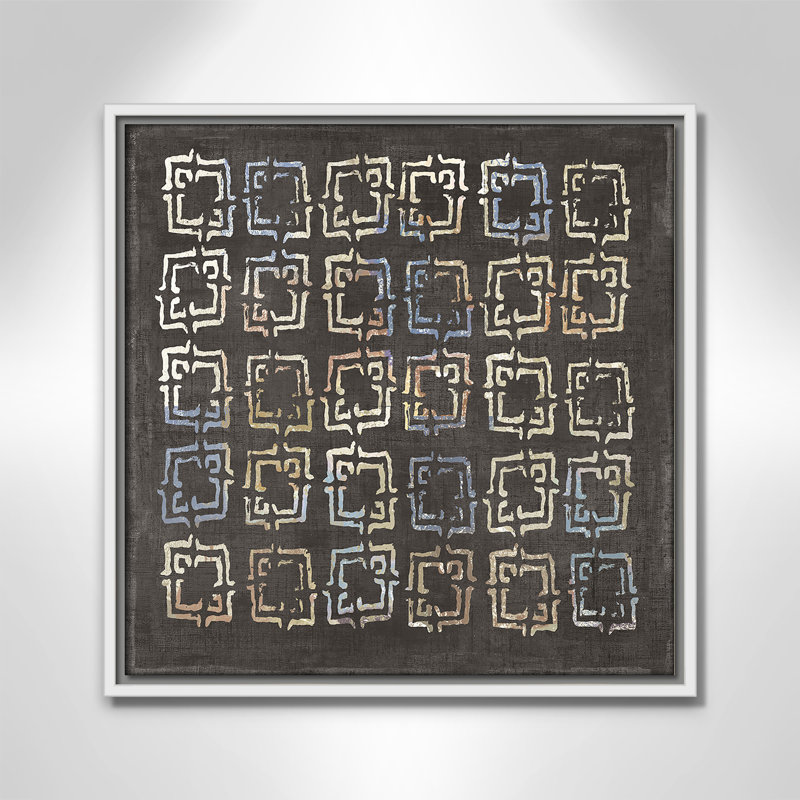 «Golden Folklore II» par Aimee Wilson, Blanc, H 17,5 po x l 17,5 po