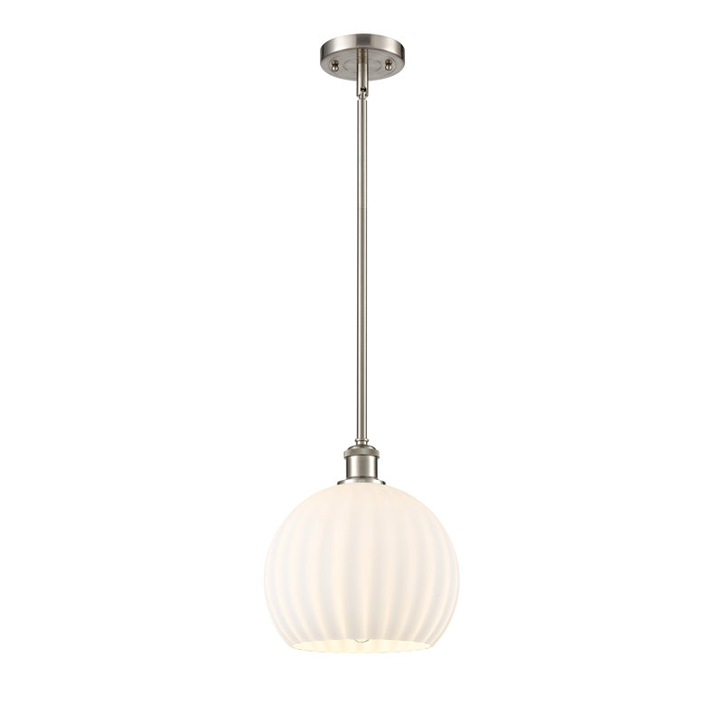 Luminaire suspendu 1 lumière Sabanc, H 11,75 po x l 10 po x P 10 po, Nickel satiné brossé