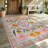 Washable American Countryside Floral  5X8 Pink Outdoor Rug, Non Slip Quick-Dry Mesh Rug for Deck Backyard-501633764-501256124