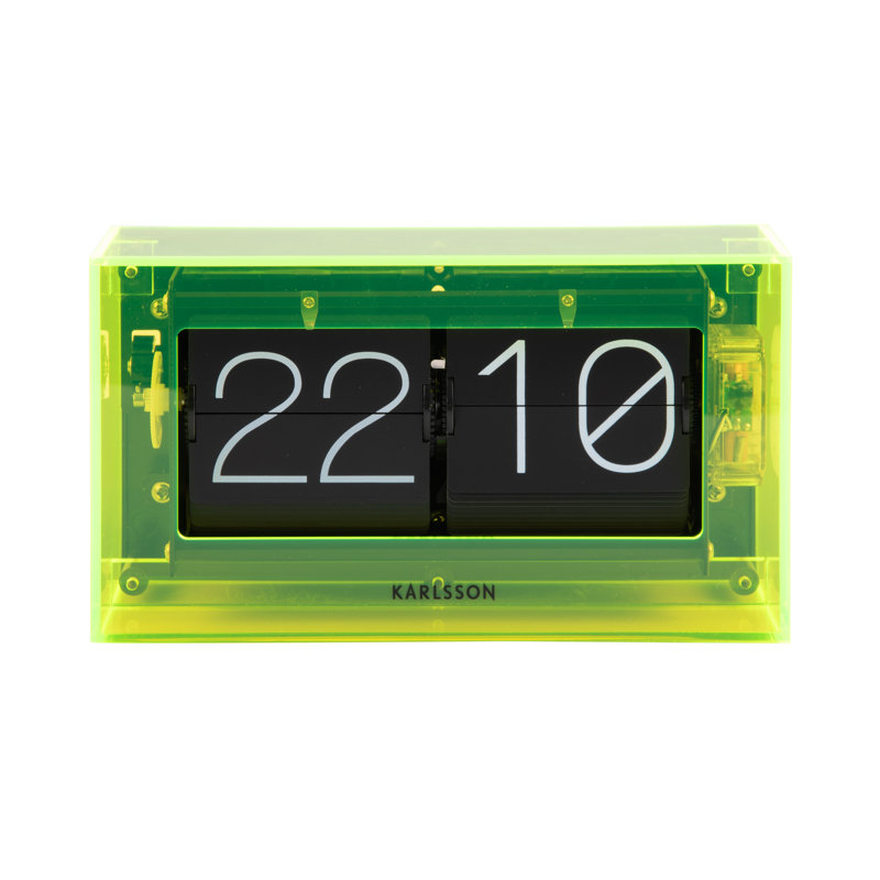 Acrylic Mechanical Tabletop Clock, Yellow