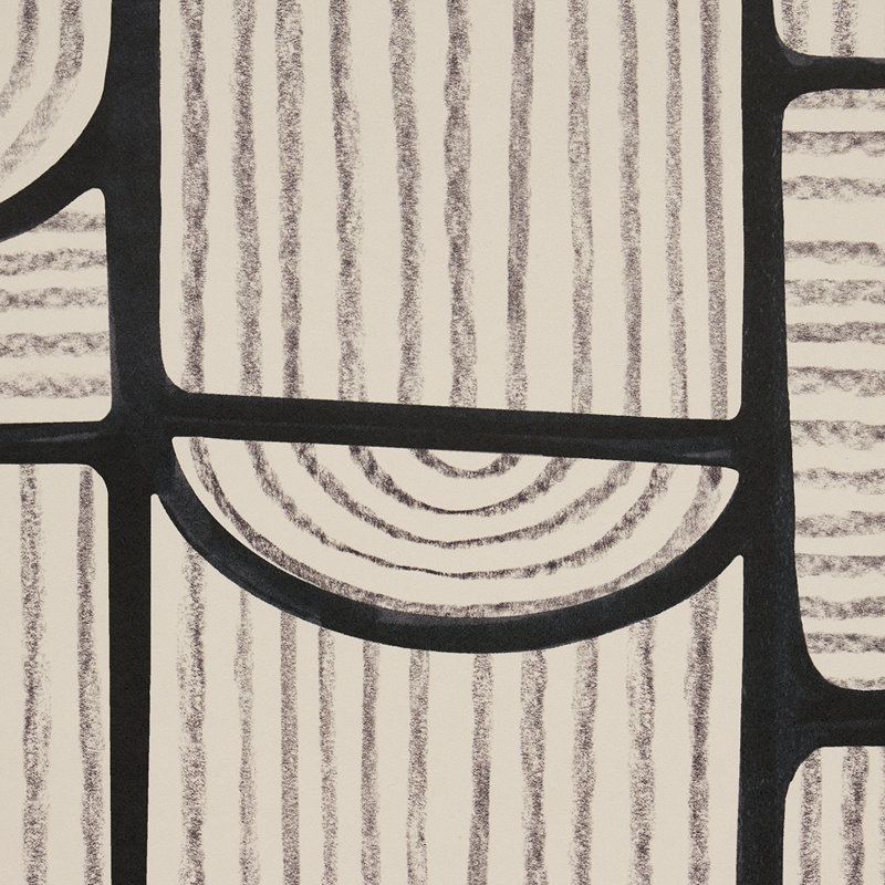 Papier peint Schumacher x Backdrop Bloomsbury, Carbone