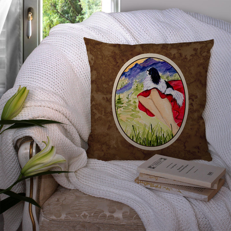 Coussin décoratif d’intérieur/d’extérieur à femme avec son menton japanese