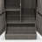 Outdoor Storage Cabinet With Shelves, Rattan Pool Towel Storage Cabinet With Removable Shelf & Drawer, Dark Gray