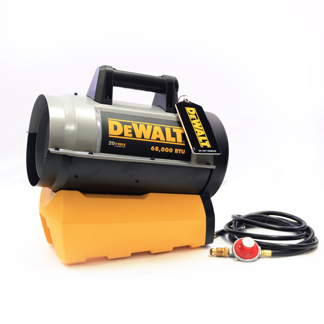 DeWalt 68000 BTU Propane High Efficiency Utility Space Heater with Adjustable Thermostat DeWalt