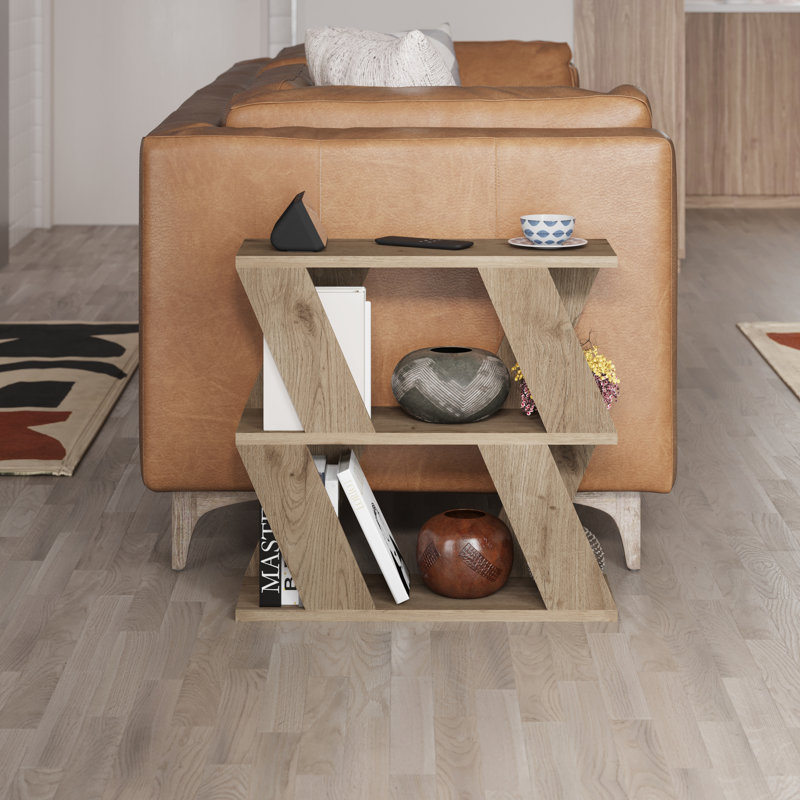 Adriana Side Table Modern Compact Design for Living Room & Bedroom, Mocha