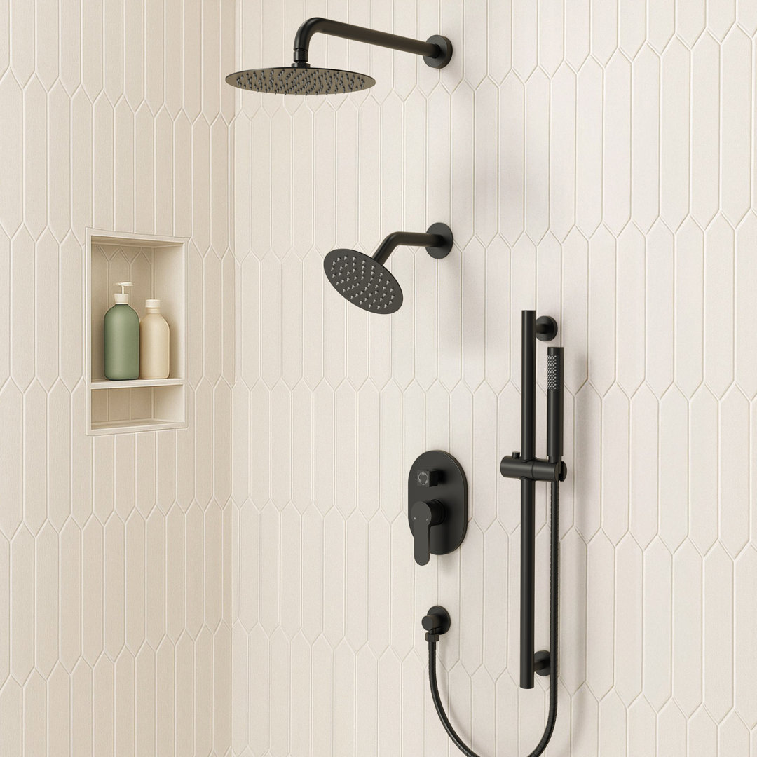 Pressure‑Balanced Shower System, 10" Rainfall Dual  Showerheads with Handheld Shower EVERSTEIN 