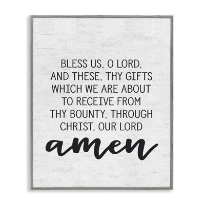 «Bless Us O Lord Before Meal Prayer», impression d'art graphique