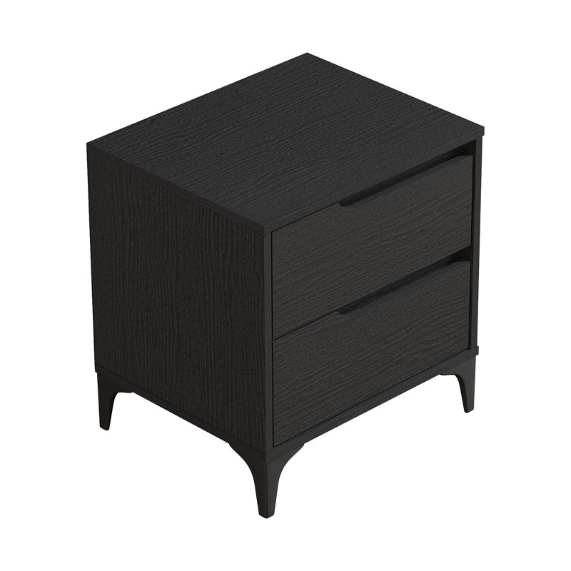 Norcross 20" 2 Drawer Nightstand, Black