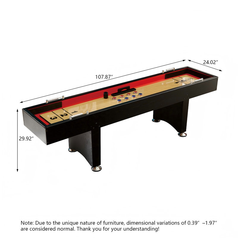 9'Black Premium Recreational Shuffleboard Table