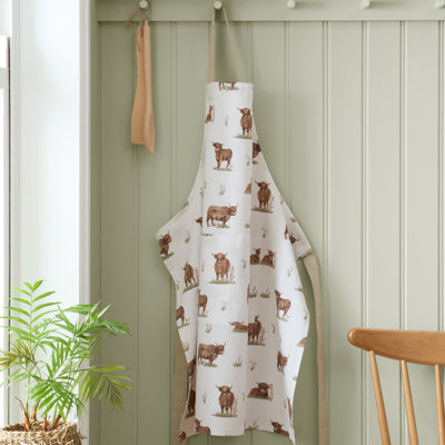 Angus Highland Cow Cotton Kitchen Adult Apron