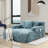 48.4" Wide Modern Chenille Upholstered Chaise Lounge with 3 Pillows-1309384985