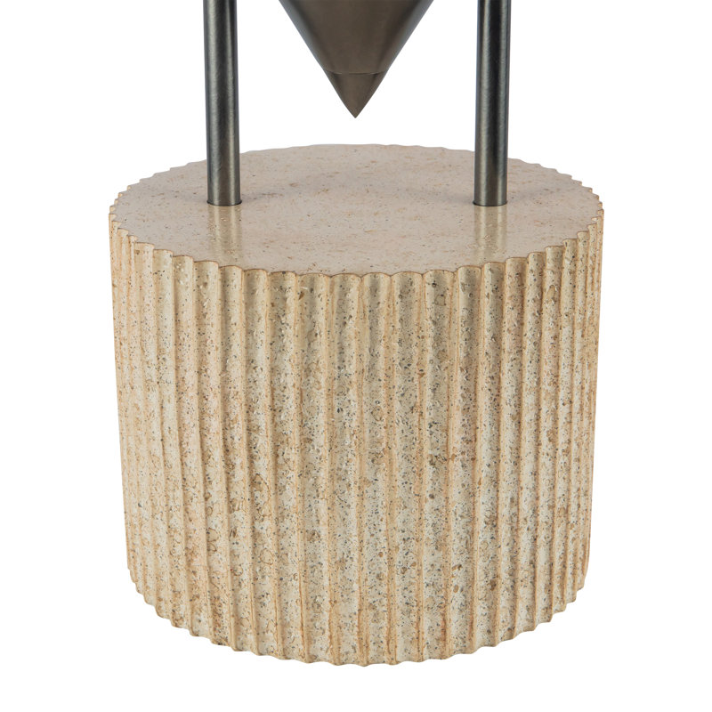 Versus 15-in Brass Table Lamp, Aged Steel