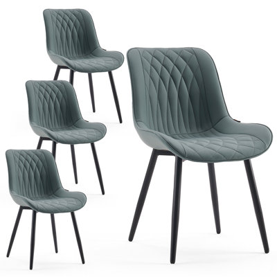 Chaise d'appoint moderne en similicuir avec pieds en métal