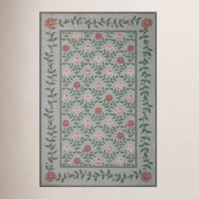 Rifle Paper Co. x Loloi Wildwood Green Floral Rug