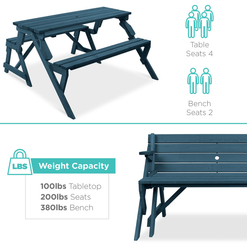 Table de pique-nique / banc de jardin, Bleu port