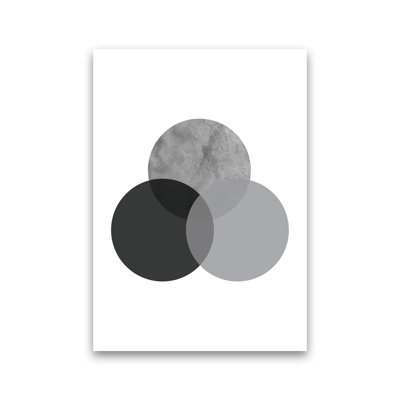 Geometric Grey And Black Circles by Pixy Paper - Print
