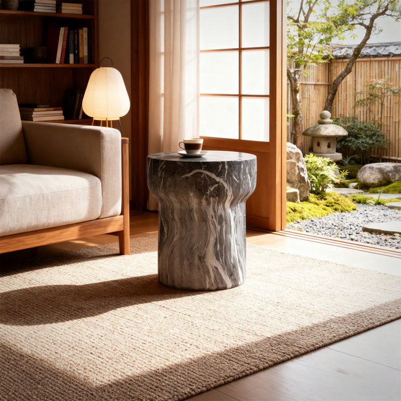 Tables de bout d'extérieur en ciment pour patio (table incluse seulement)