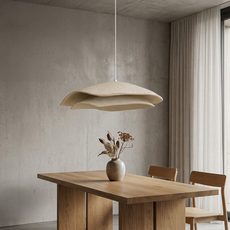 Organic Wave 1 Light Tiered Concrete Chandelier